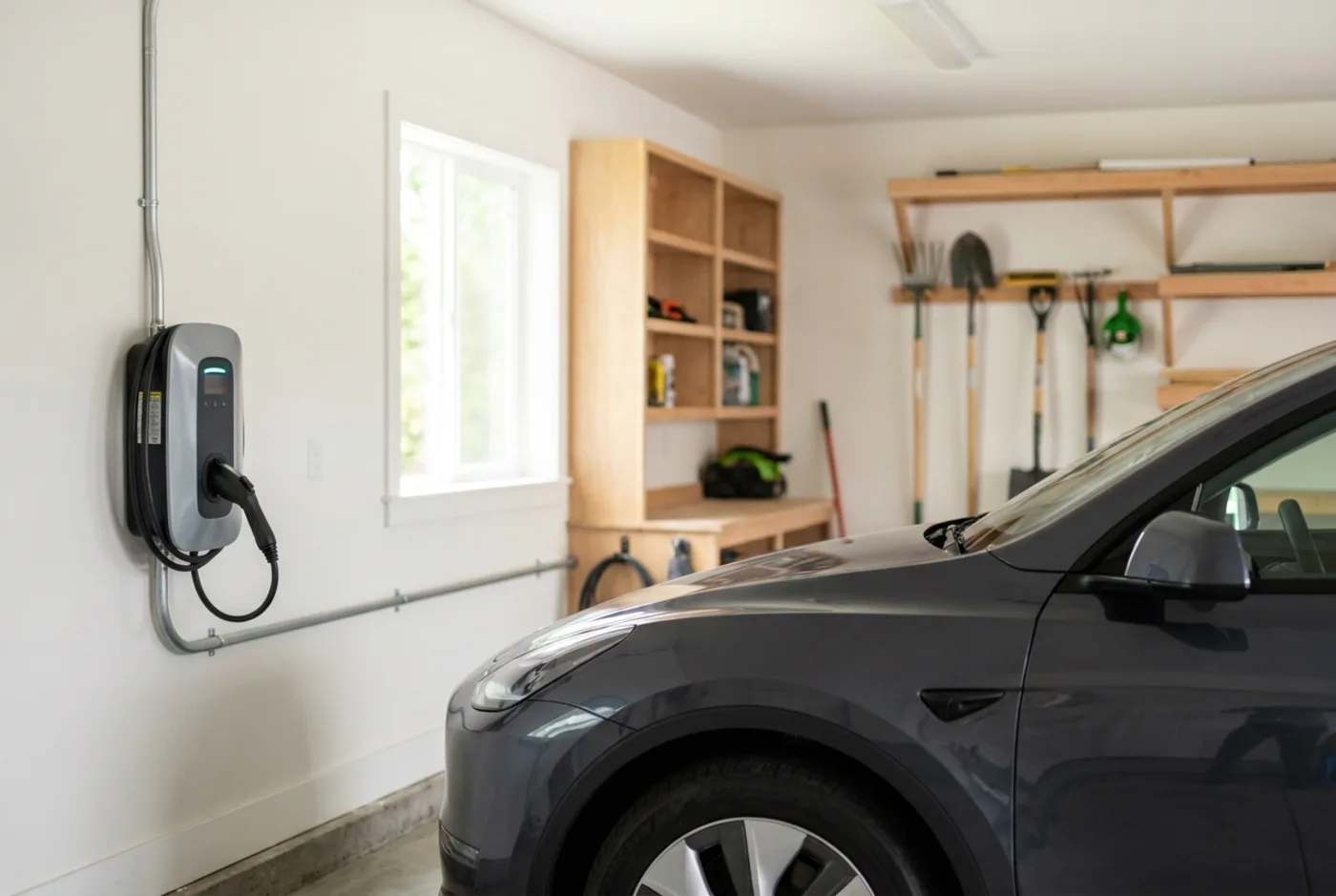 A tidy Level 2 charger install.